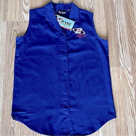 VINTAGE NASCAR Rusty Wallace Sleeveless Button Down - Picture 11 of 12